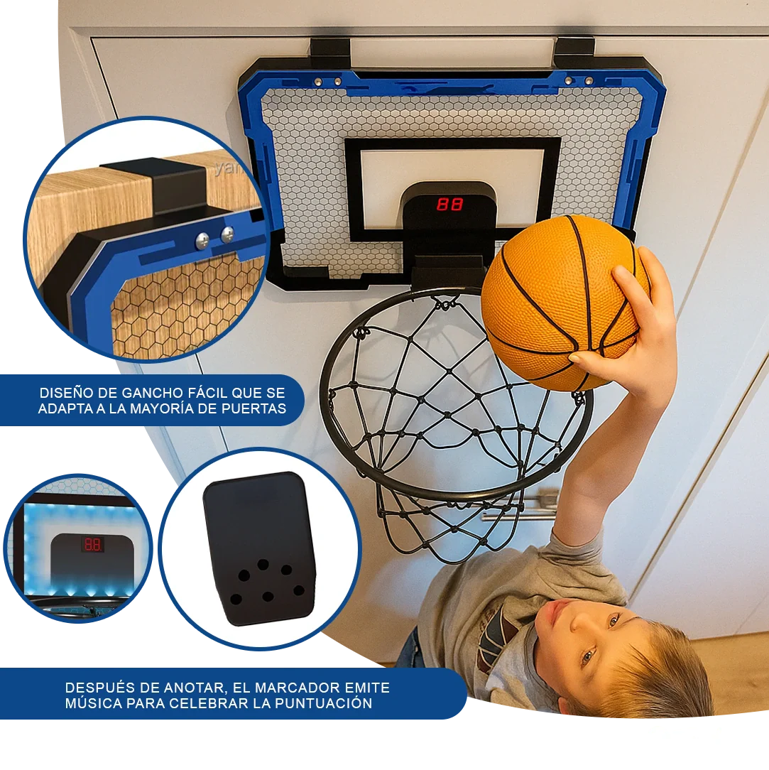 Mini Cesta de Basket Portátil – Convierte cualquier puerta en una mini cancha lista para jugar