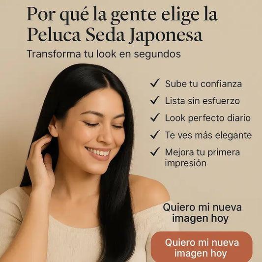 Peluca Seda Japonesa™ - Cabello liso, brillante y natural en segundos.
