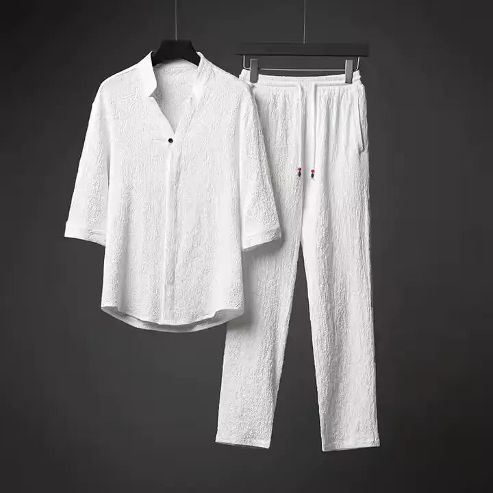 Conjuntos de lino de dos piezas para hombre