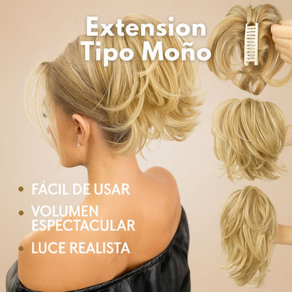 Extension Tipo Mono De Cabello -  Más estilo en menos tiempo.