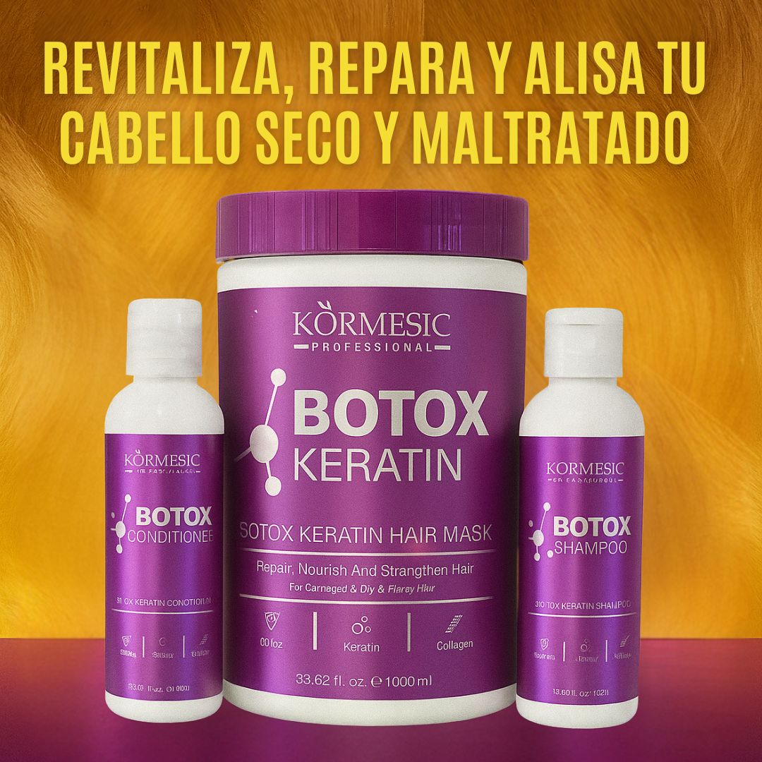 💖 Combo Capilar Botox Kormesic — Cabello suave, brillante y sin frizz desde la primera aplicación.