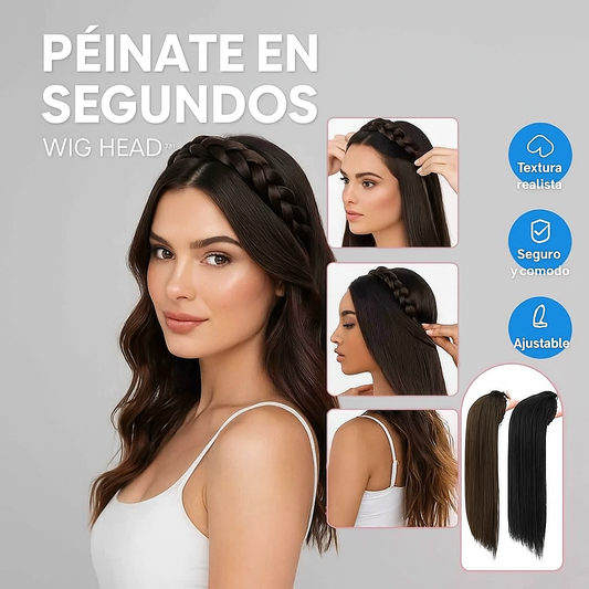 Peluca Glam Head™ con Diadema | Cabello perfecto en segundos, sin esfuerzo ni calor.