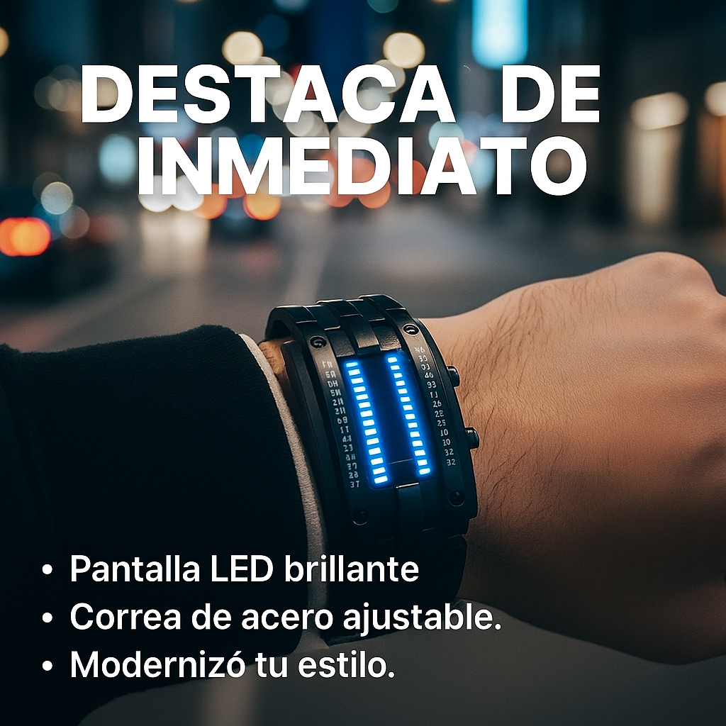 Reloj Binario LED Futurista - único, moderno y lleno de personalidad.