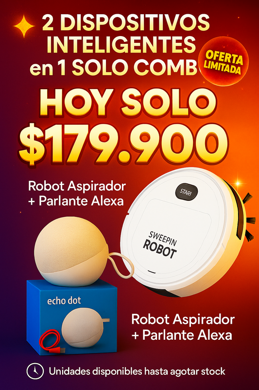 COMBO ASPIRADORA ROBOT+ PARLANTE TIPO ALEXA