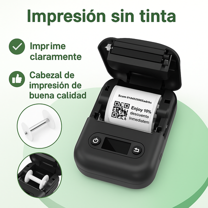 Phomemo® M110 – Mini impresora + 4 Rollos Gratis | Etiqueta como un profesional, no necesita tinta.