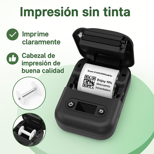 Phomemo® M110 – Mini impresora + 4 Rollos Gratis | Etiqueta como un profesional, no necesita tinta.