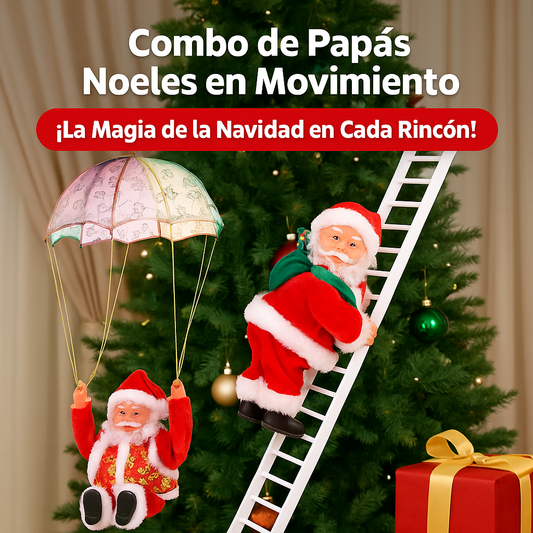 ¡Decora tu Navidad con este Combo de Papá Noel en Movimiento!