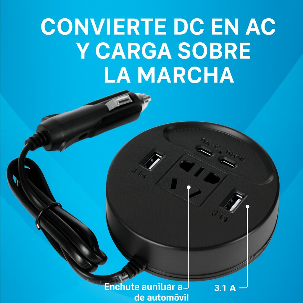 Inversor Multitoma VoltEdge 220 Pro™ | Convierte la energía de tu carro en 110 V reales