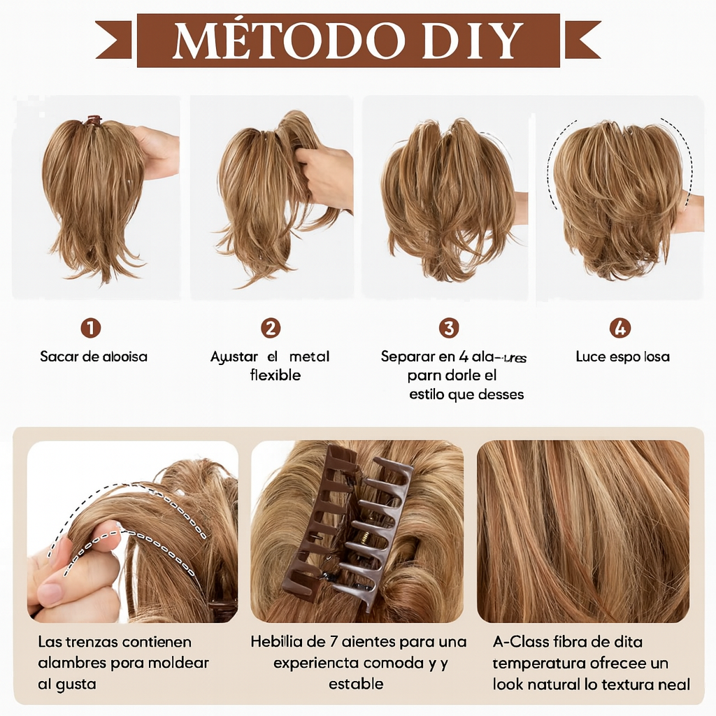 Extension Tipo Mono De Cabello -  Más estilo en menos tiempo.