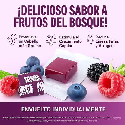 Gomitas Force Factor® – Cabello más fuerte, lleno y con volumen desde adentro