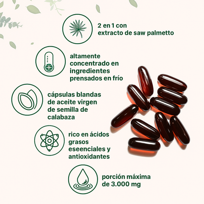 Aceite de Semilla de Calabaza + Saw Palmetto | Apoyo natural para tu bienestar masculino y hormonal