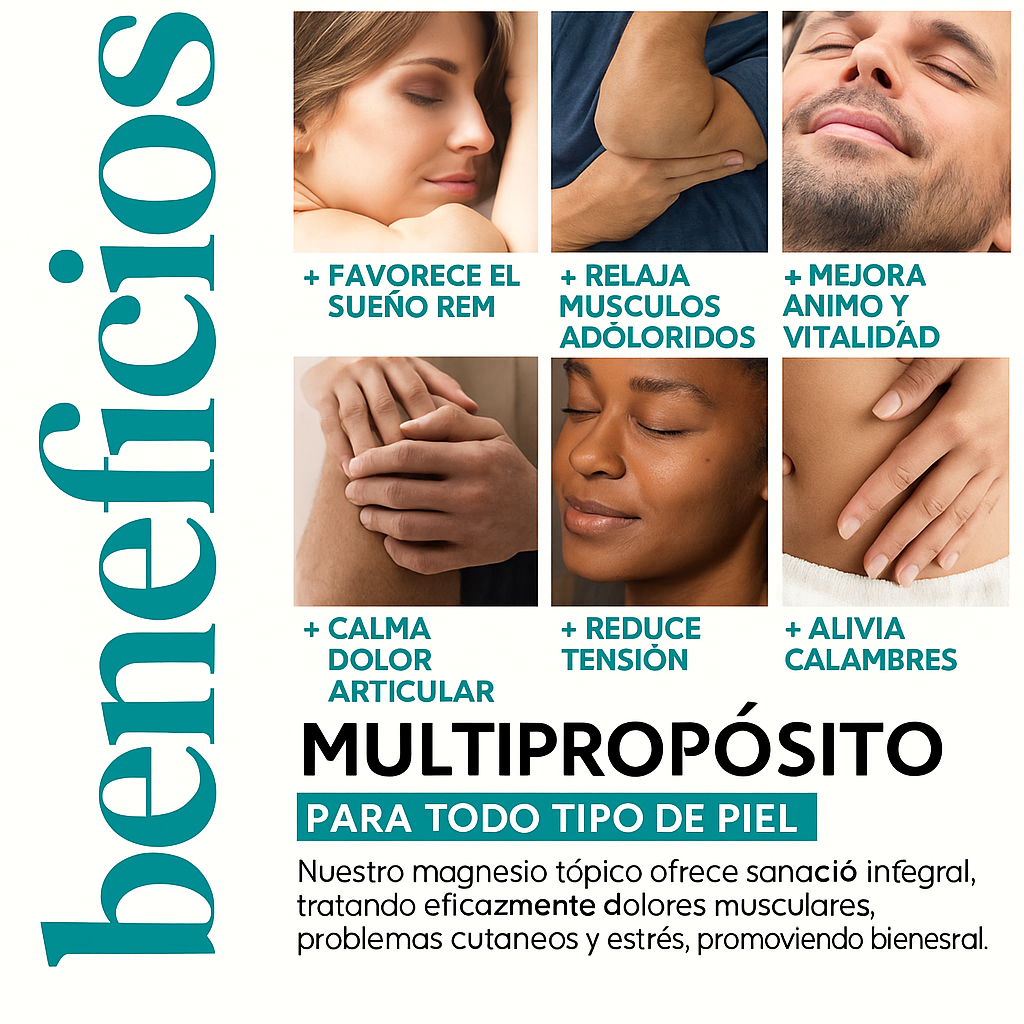 Aceite y spray de magnesio con aloe vera