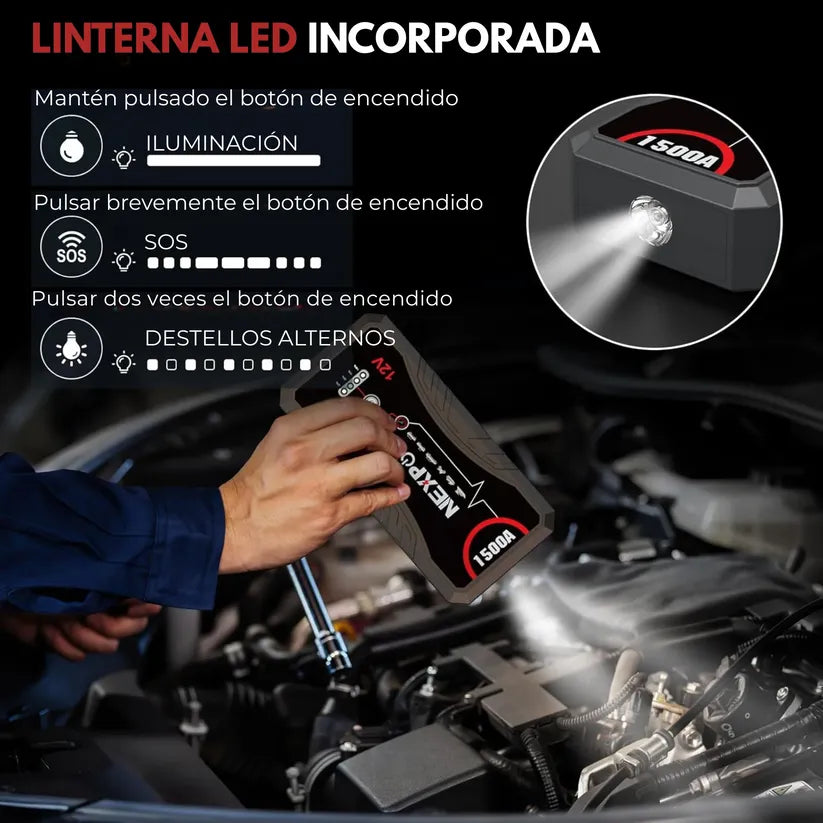 EnergyMax™PRO - Arrancador de Batería Con 11.000 mAh.