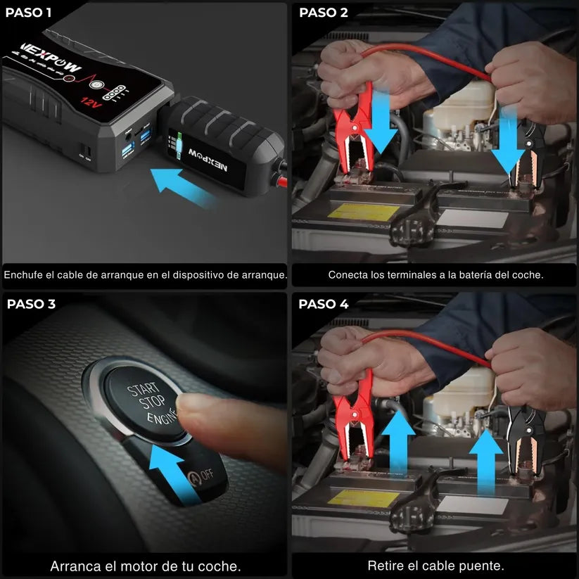 EnergyMax™PRO - Arrancador de Batería Con 11.000 mAh.