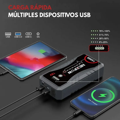 EnergyMax™PRO - Arrancador de Batería Con 11.000 mAh.