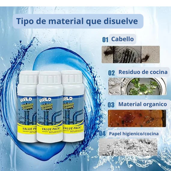 WildTornado® ¡LIMPIEZA PROFESIONAL DE FREGADEROS Y DESAGÜES!