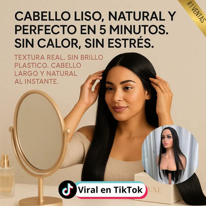 Peluca Seda Japonesa™ - Cabello liso, brillante y natural en segundos.